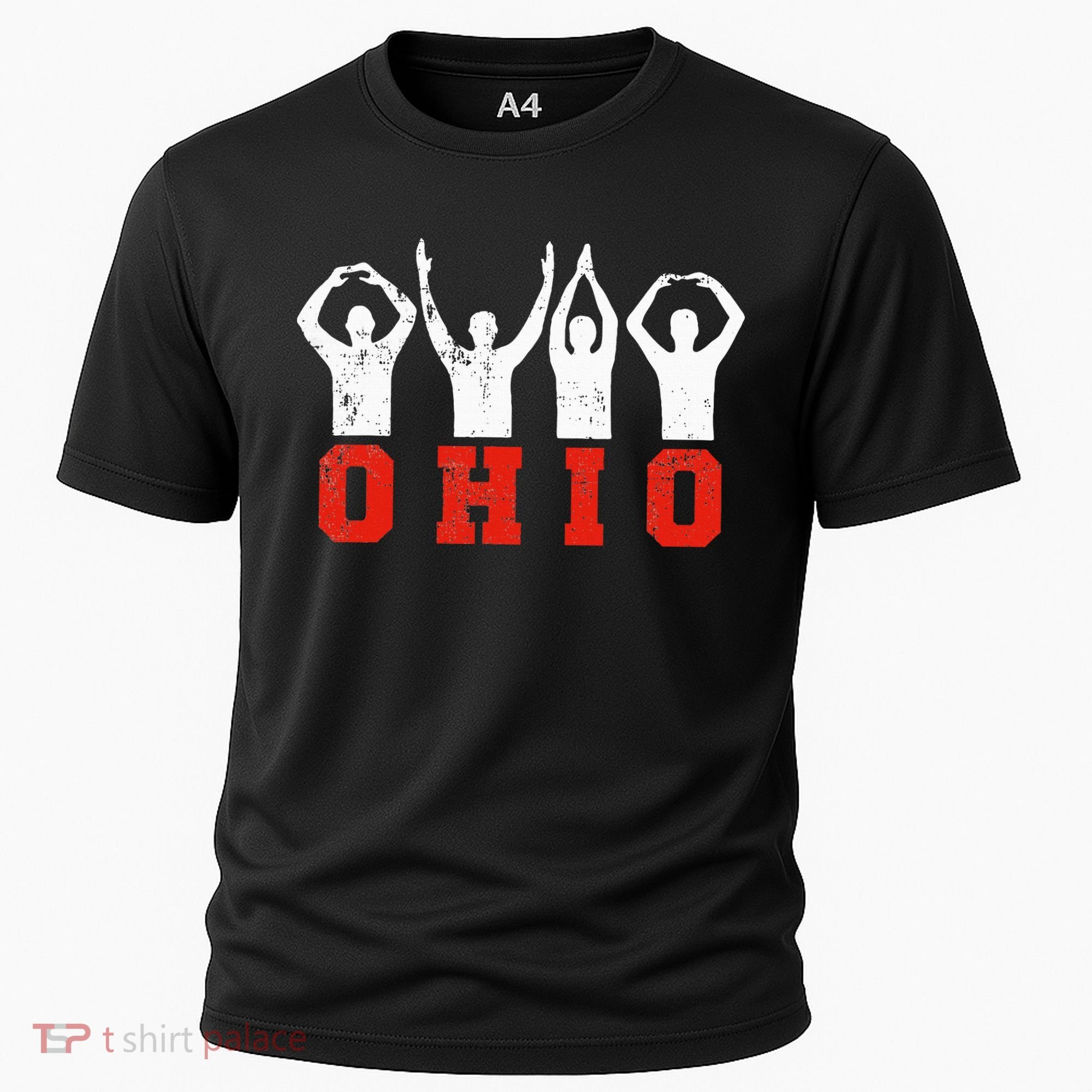 State Of Ohio Ohioan OH Trendy Distressed Cooling Performance Crew T-Shirt