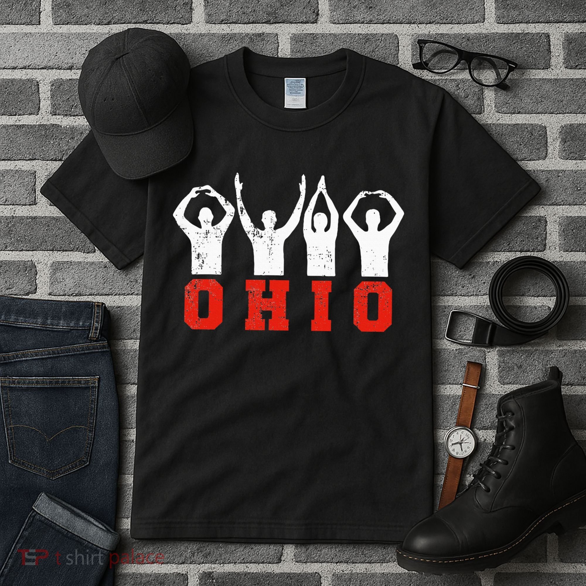 State Of Ohio Ohioan OH Trendy Distressed Tall T-Shirt
