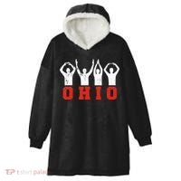 State Of Ohio Ohioan OH Trendy Distressed Hooded Wearable Blanket thumb 0