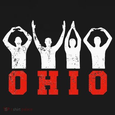 State Of Ohio Ohioan OH Trendy Distressed Button
