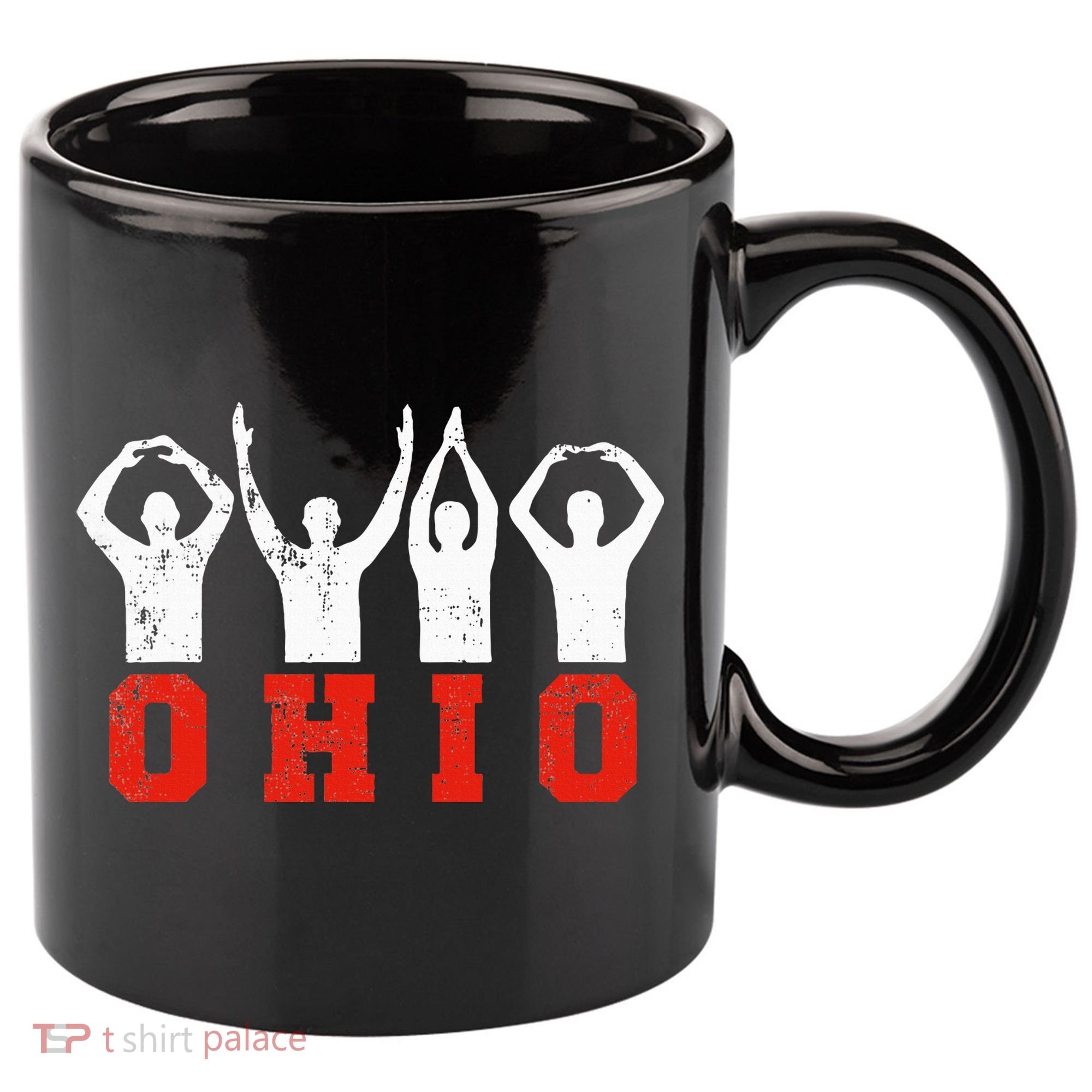 State Of Ohio Ohioan OH Trendy Distressed 11oz C Handle Ceramic Mug
