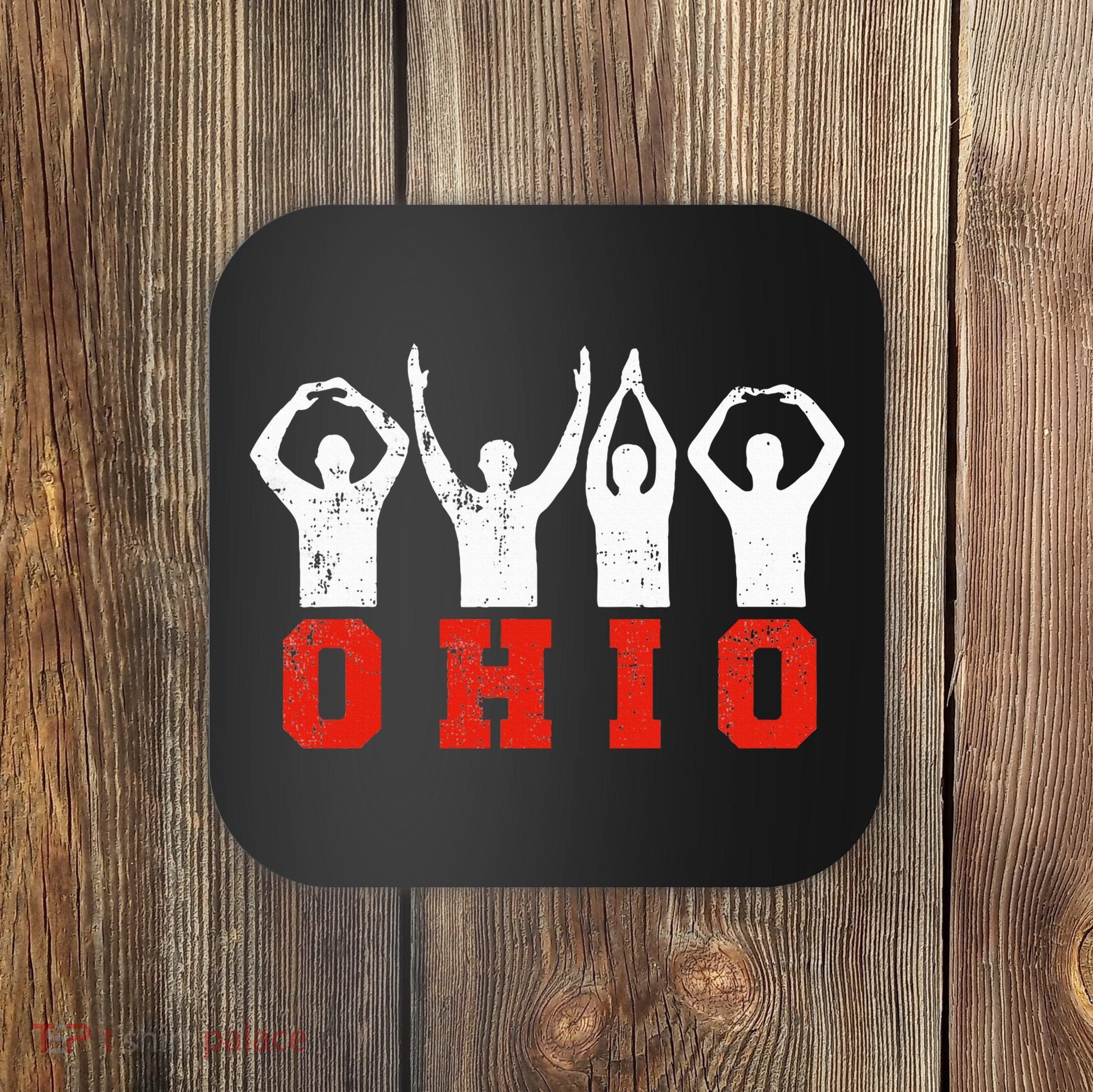 State Of Ohio Ohioan OH Trendy Distressed Coaster