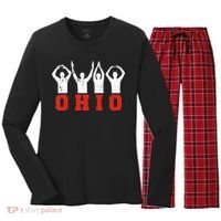 State Of Ohio Ohioan OH Trendy Distressed Women's Long Sleeve Flannel Pajama Set  thumb 0