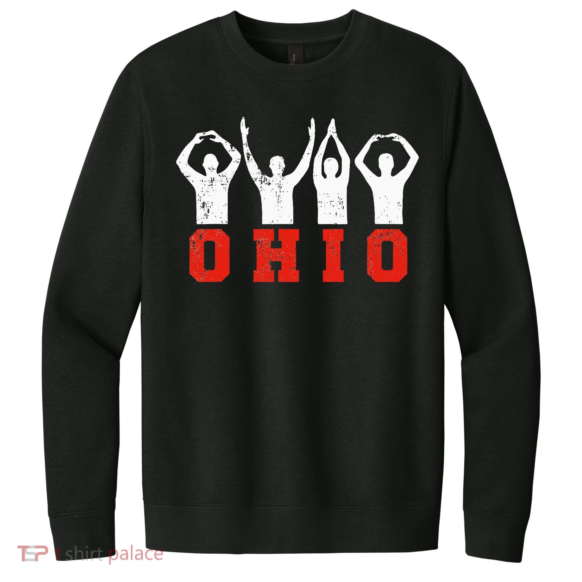 State Of Ohio Ohioan OH Trendy Distressed V.I.T. Fleece Crew Sweatshirt