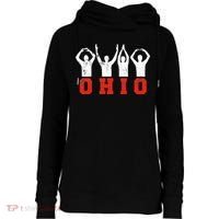 State Of Ohio Ohioan OH Trendy Distressed Womens Funnel Neck Pullover Hood thumb 0