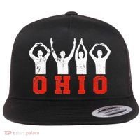State Of Ohio Ohioan OH Trendy Distressed Flat Bill Trucker Hat thumb 0