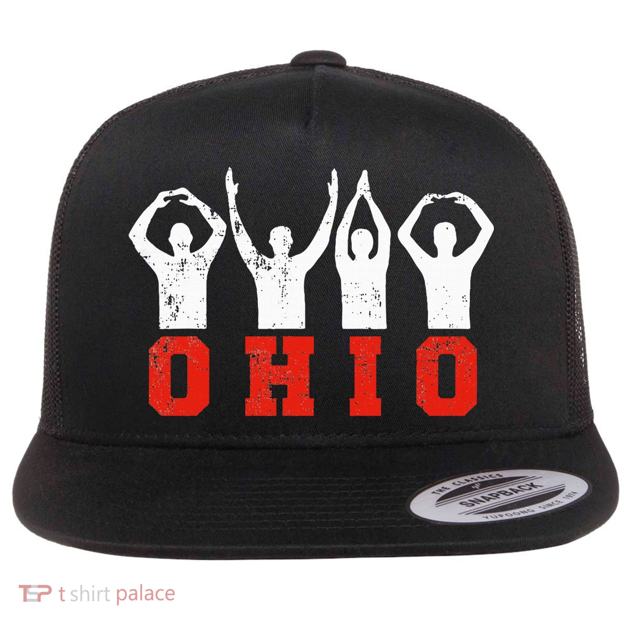 State Of Ohio Ohioan OH Trendy Distressed Flat Bill Trucker Hat