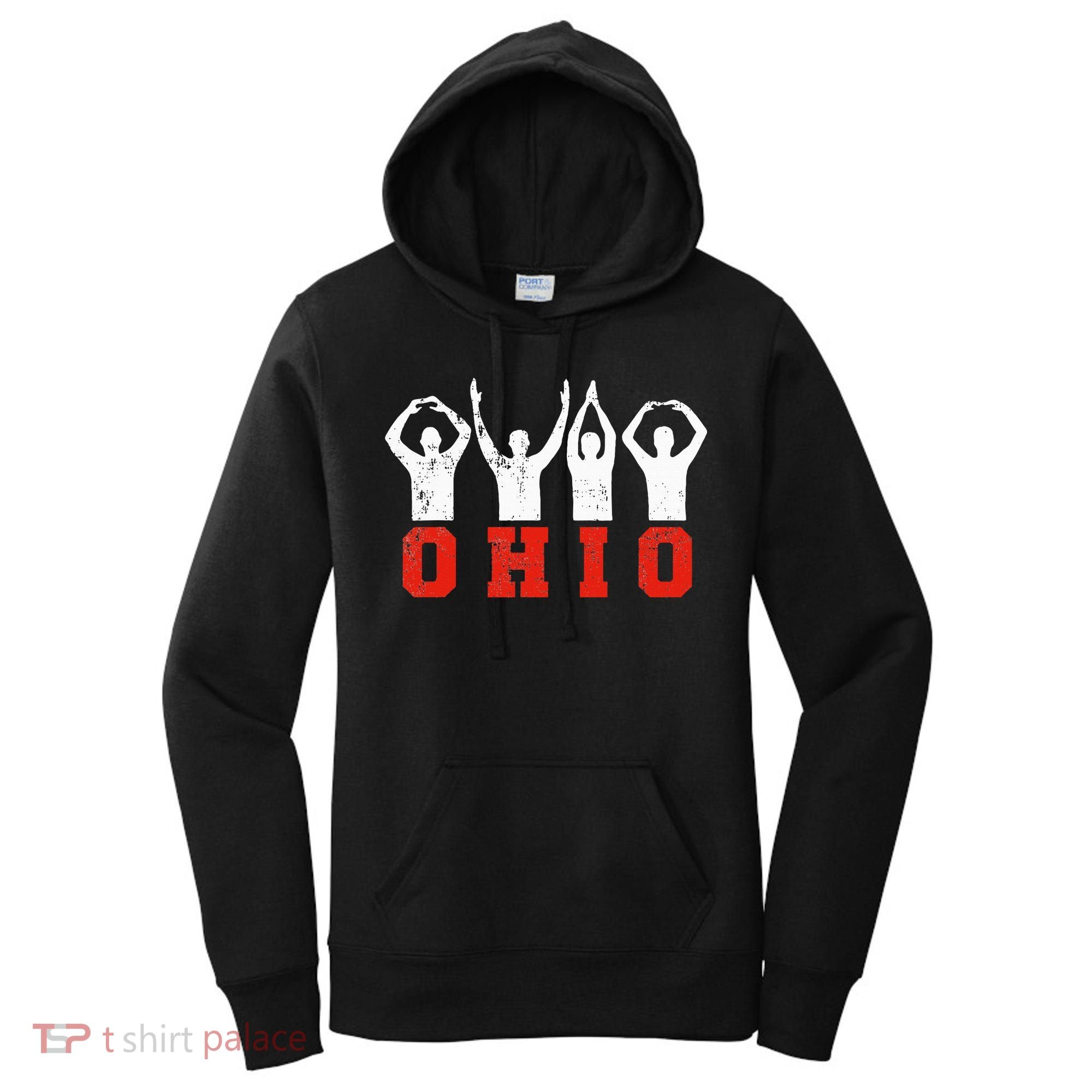 State Of Ohio Ohioan OH Trendy Distressed Women's Hoodie