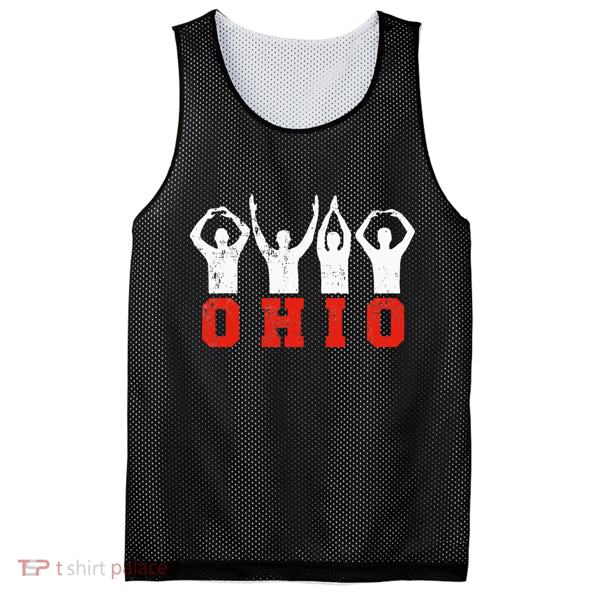 State Of Ohio Ohioan OH Trendy Distressed Mesh Reversible Basketball Jersey Tank