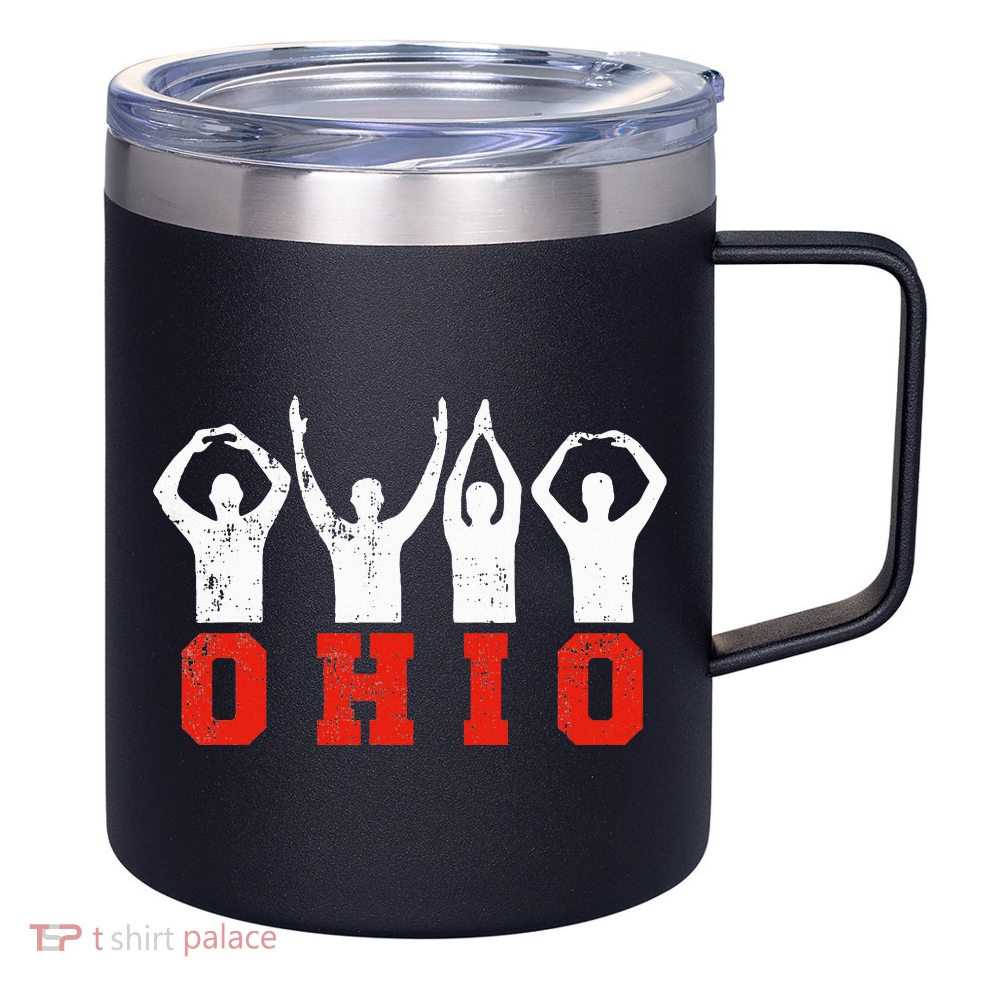 State Of Ohio Ohioan OH Trendy Distressed 12oz Stainless Steel Coffee Mug