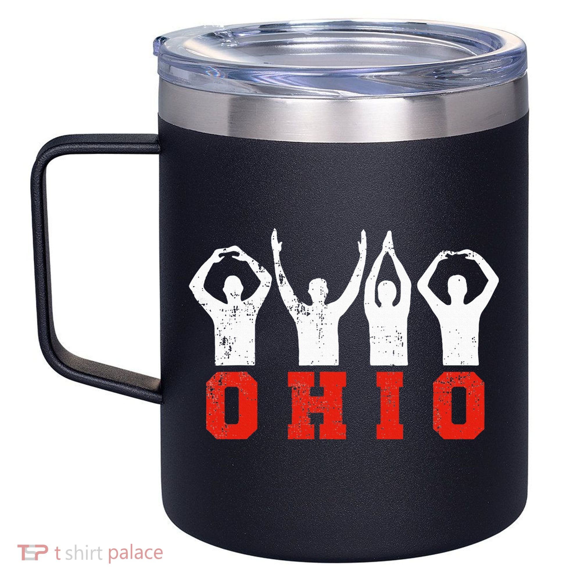 State Of Ohio Ohioan OH Trendy Distressed 12oz Stainless Steel Coffee Mug