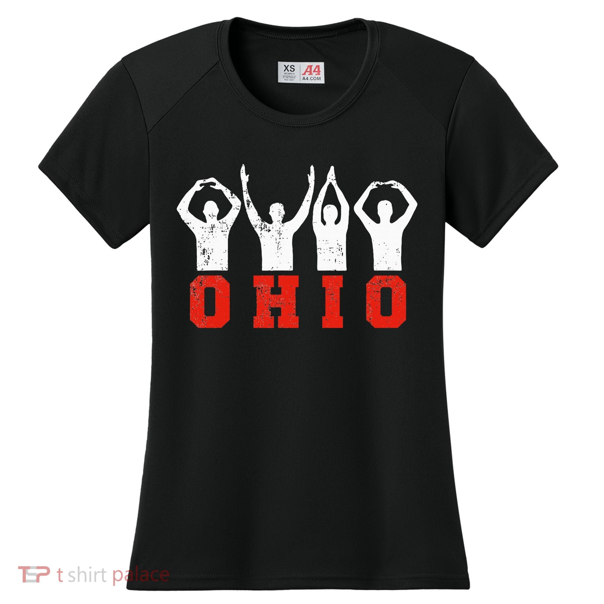 State Of Ohio Ohioan OH Trendy Distressed Women's Cooling Performance Crew T-Shirt