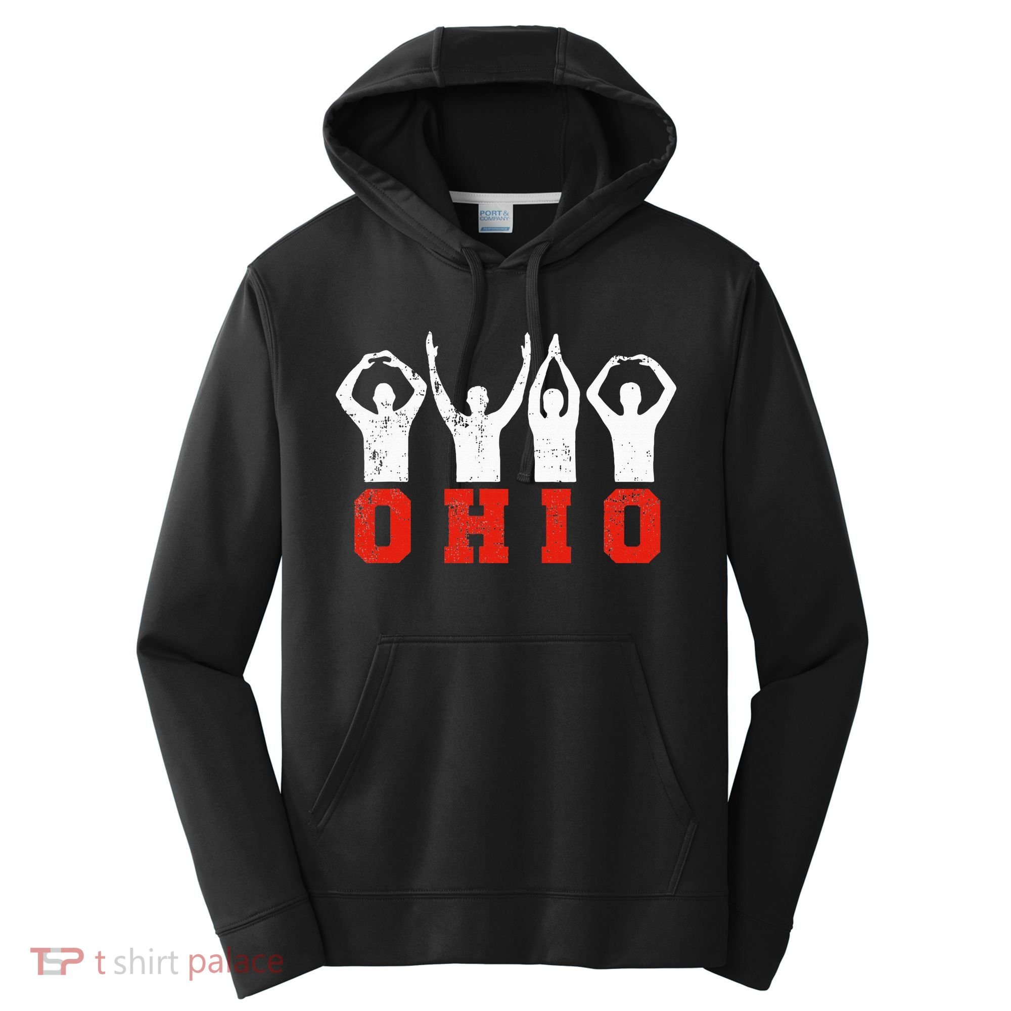 State Of Ohio Ohioan OH Trendy Distressed Performance Fleece Hoodie