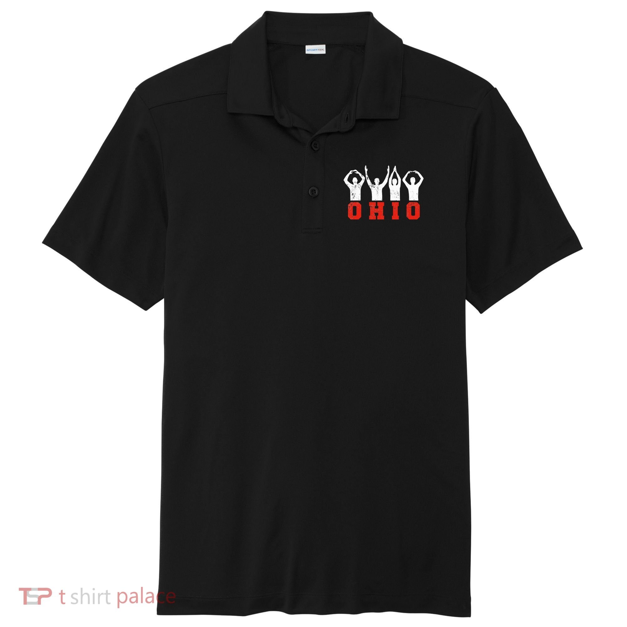 State Of Ohio Ohioan OH Trendy Distressed Sport-Tek Posi-UV Pro Polo