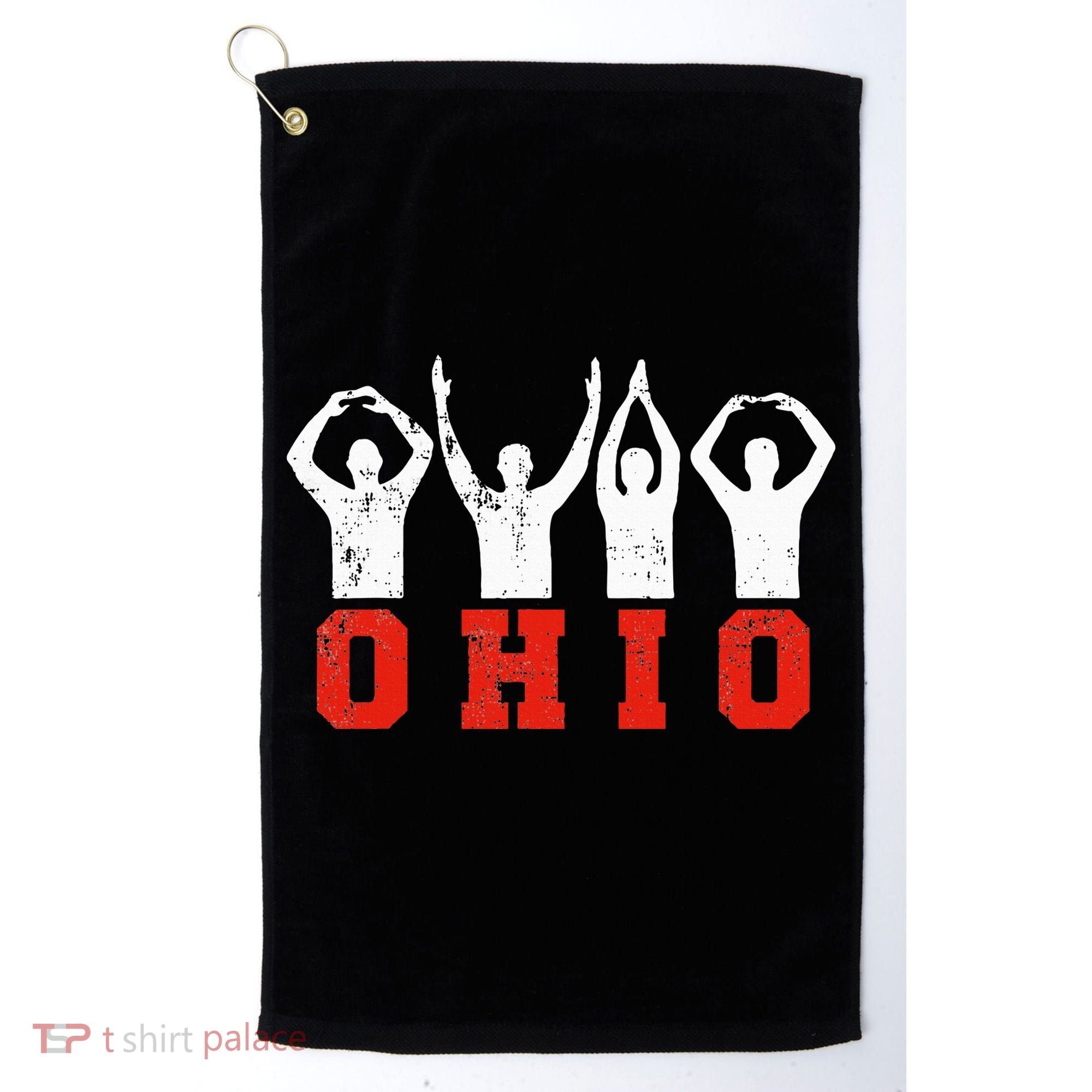 State Of Ohio Ohioan OH Trendy Distressed Golf Towel