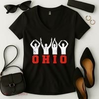 State Of Ohio Ohioan OH Trendy Distressed Women's V-Neck T-Shirt thumb 2