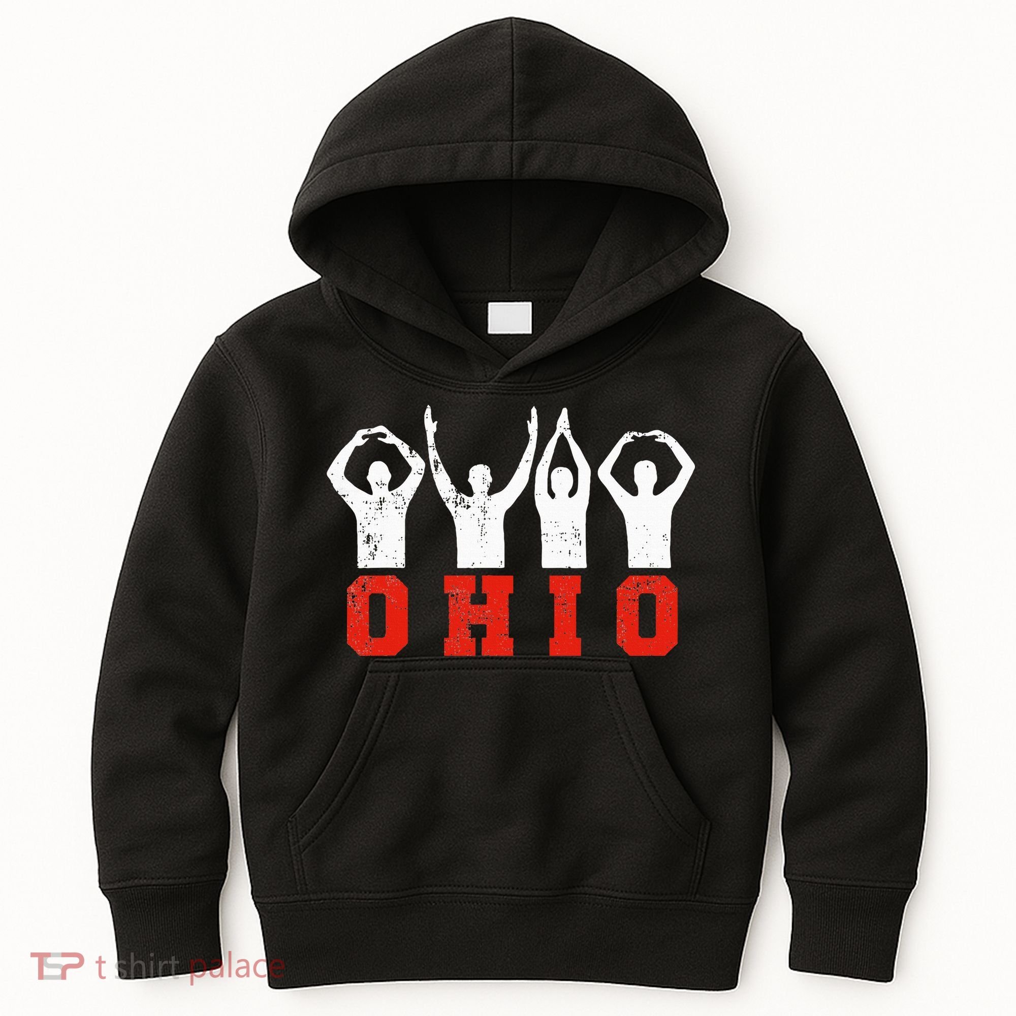 State Of Ohio Ohioan OH Trendy Distressed Kids Hoodie