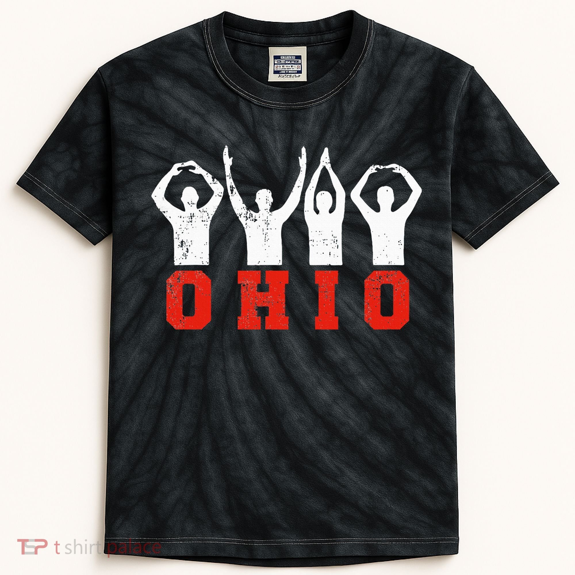 State Of Ohio Ohioan OH Trendy Distressed Kids Tie-Dye T-Shirt