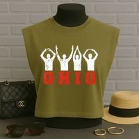 State Of Ohio Ohioan OH Trendy Distressed Garment-Dyed Women's Muscle Tee thumb 3