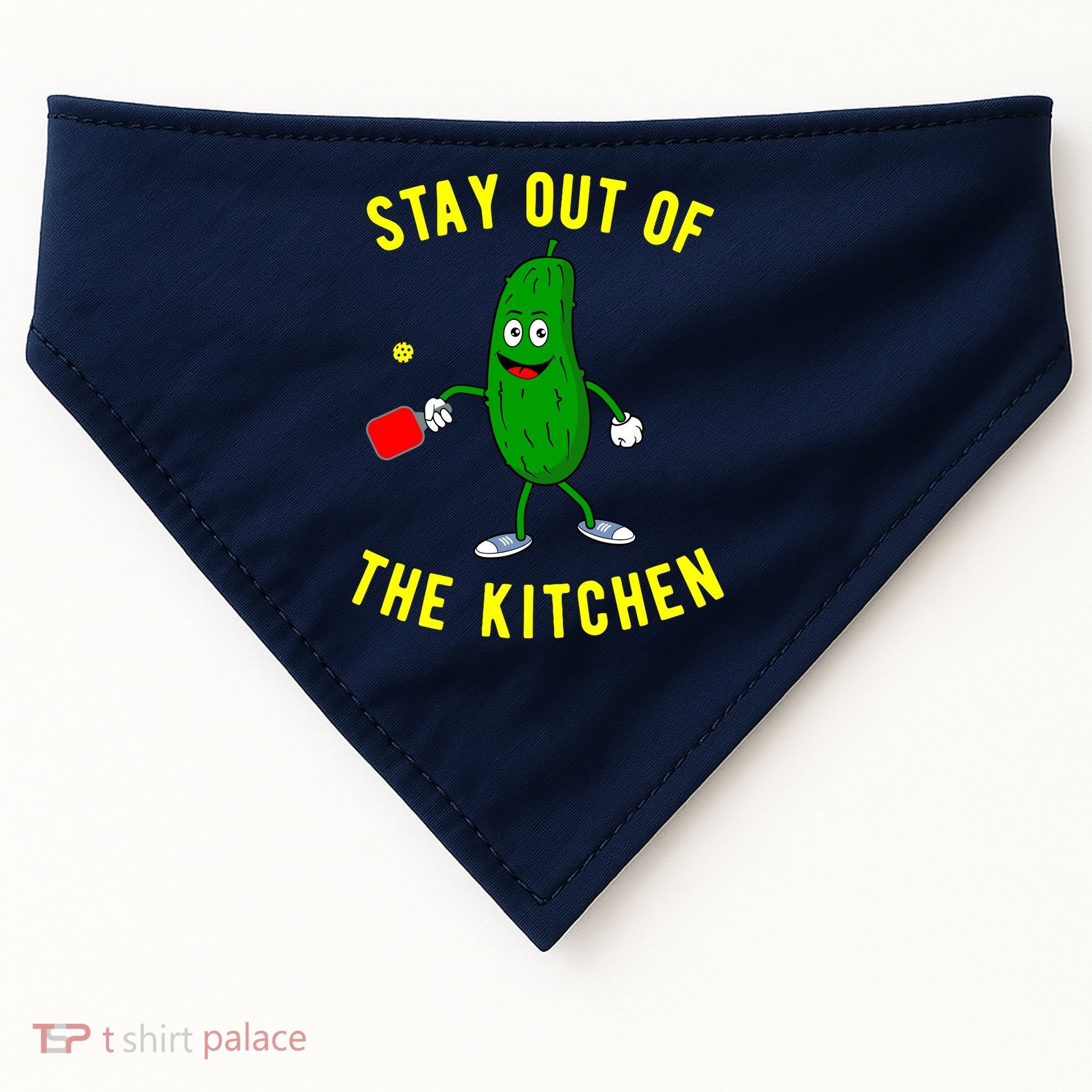 Stay Out Of The Kitchen Funny Pickleball Dink Graphic Gift USA-Made Doggie Bandana