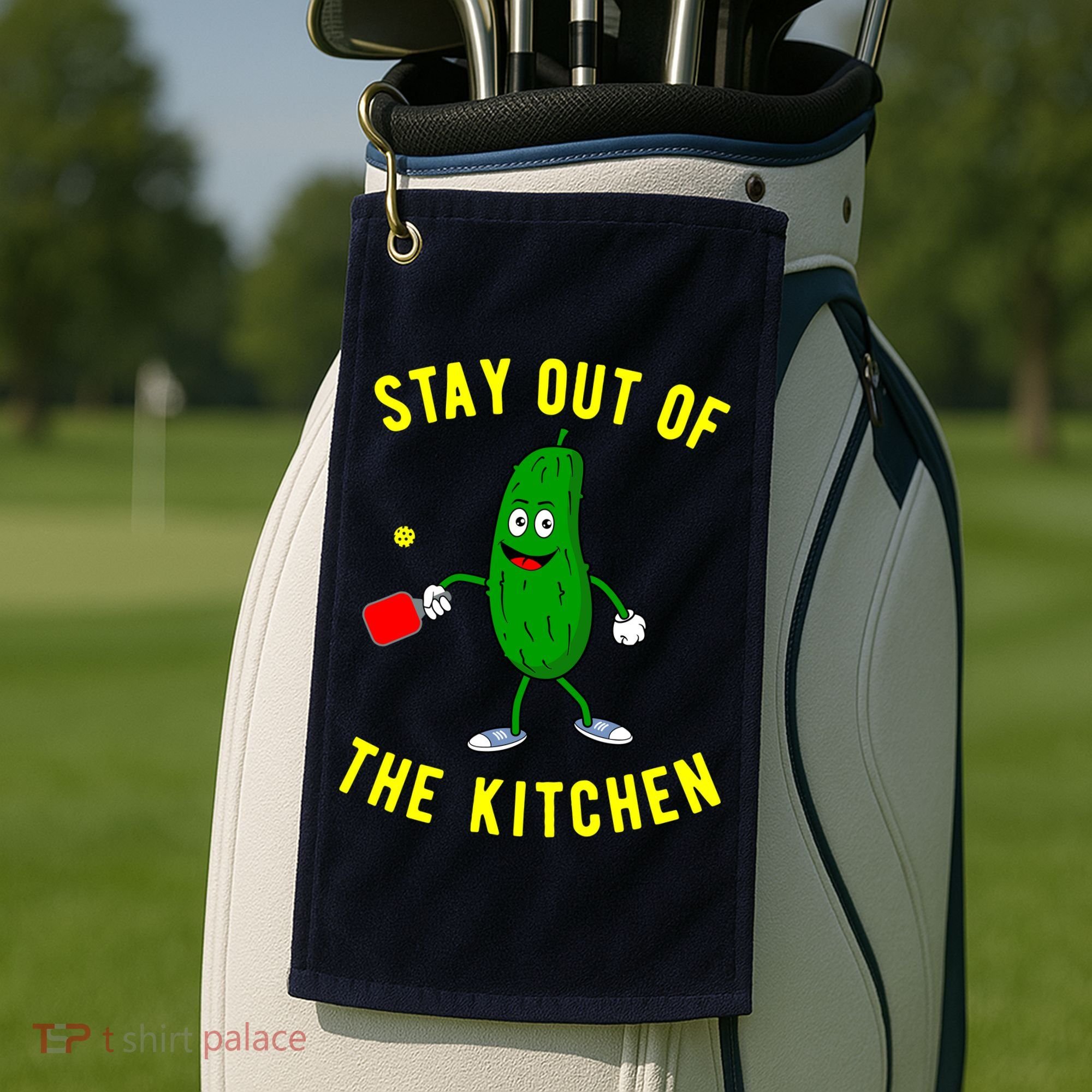 Stay Out Of The Kitchen Funny Pickleball Dink Graphic Gift Golf Towel