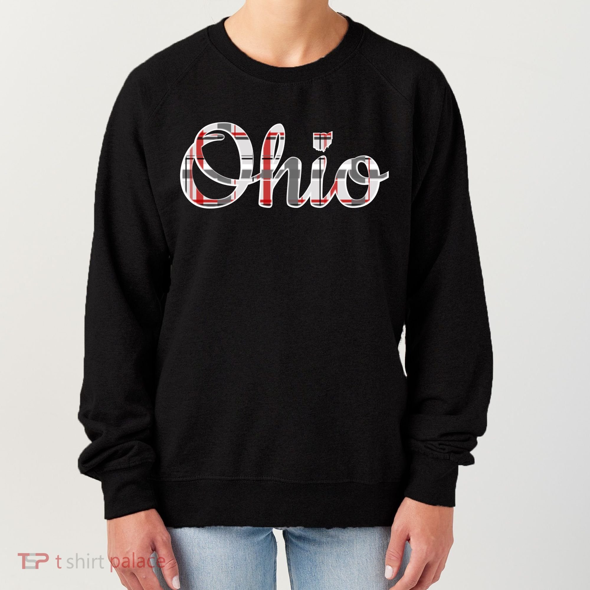 State Of Ohio Ohioan Pride Trendy Plaid Script Texgift Women's Sweatshirt