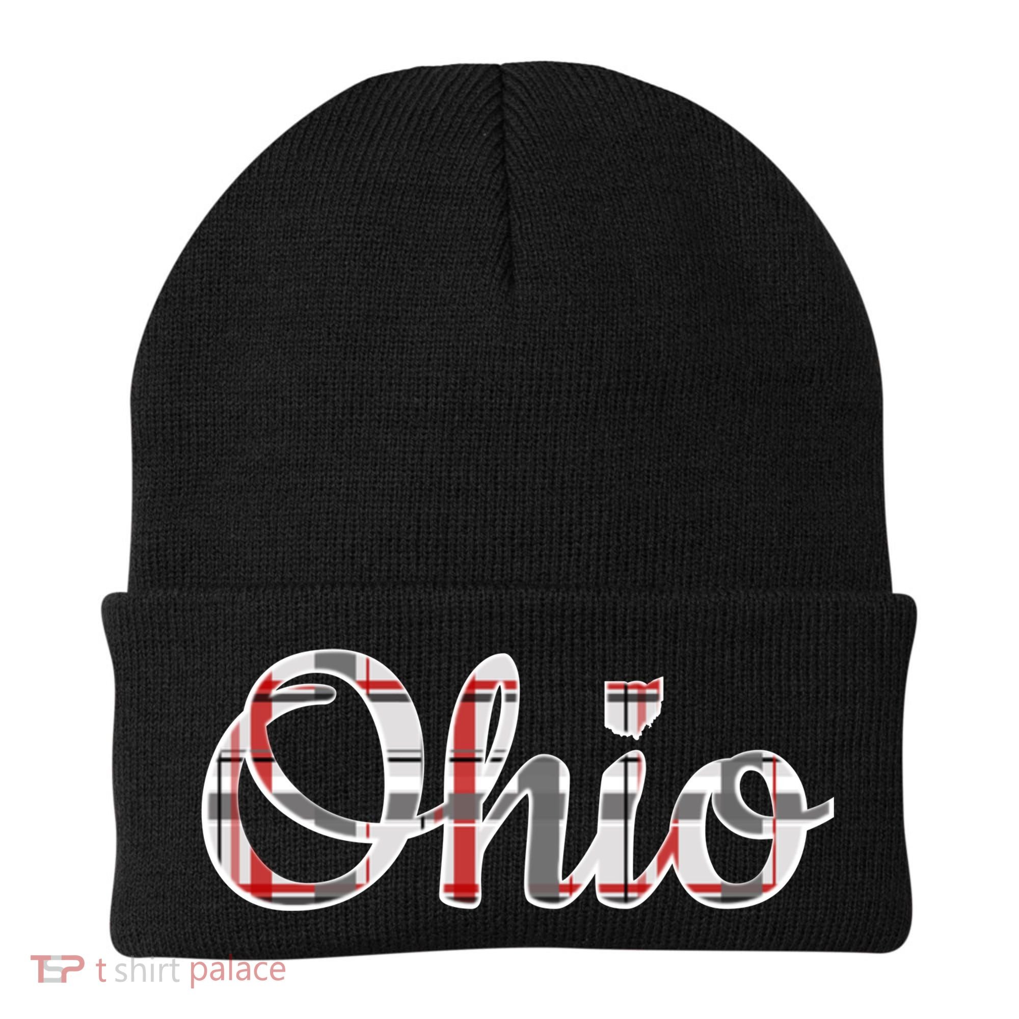 State Of Ohio Ohioan Pride Trendy Plaid Script Texgift Beanie