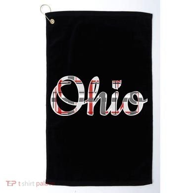 State Of Ohio Ohioan Pride Trendy Plaid Script Texgift Golf Towel