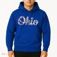 State Of Ohio Ohioan Pride Trendy Plaid Script Texgift Hoodie thumb 2