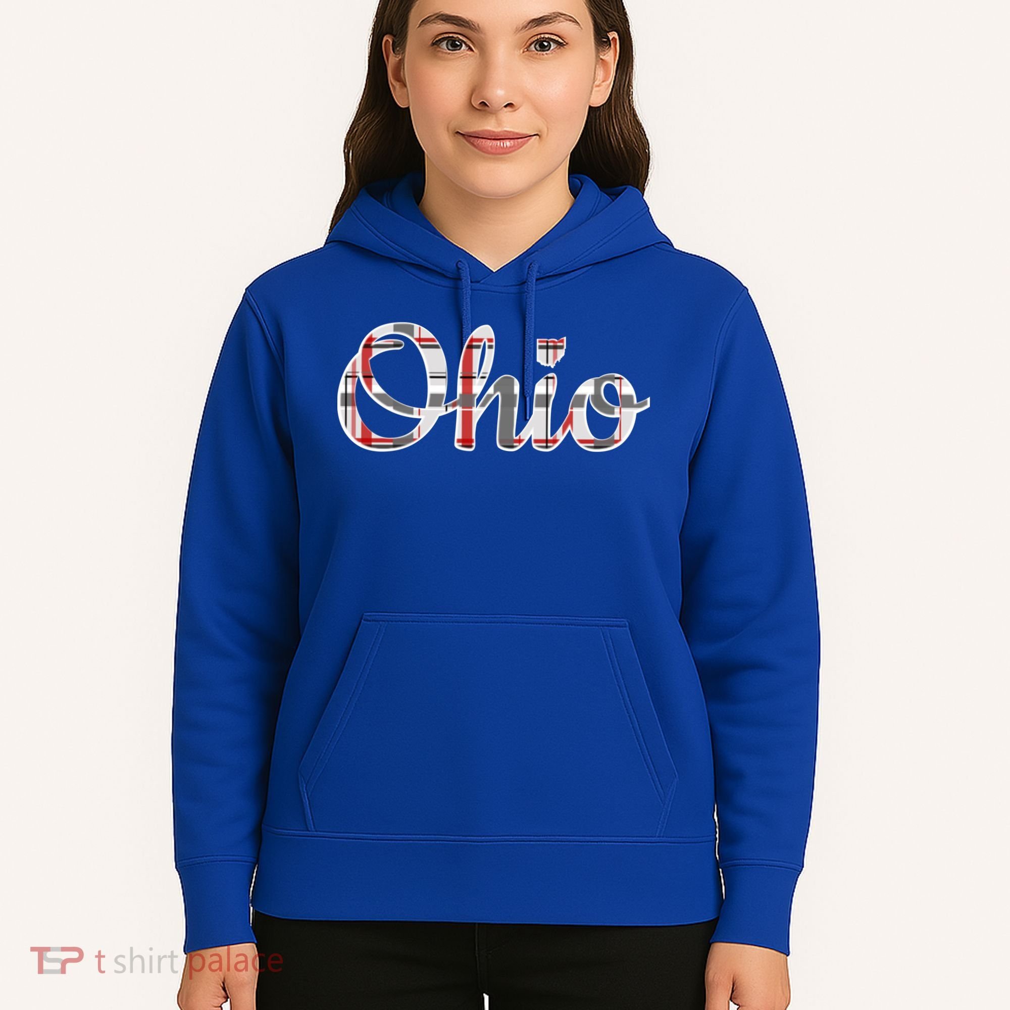 State Of Ohio Ohioan Pride Trendy Plaid Script Texgift Hoodie