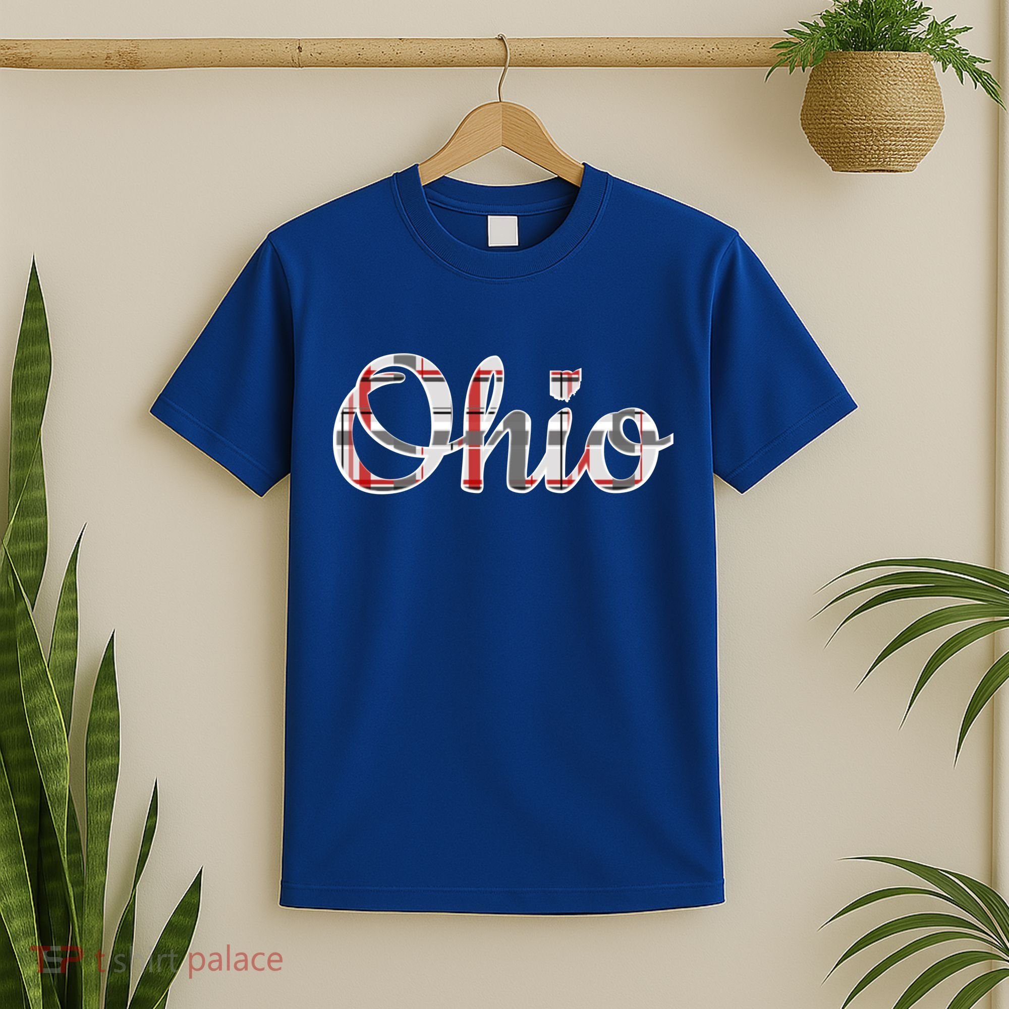 State Of Ohio Ohioan Pride Trendy Plaid Script Texgift T-Shirt