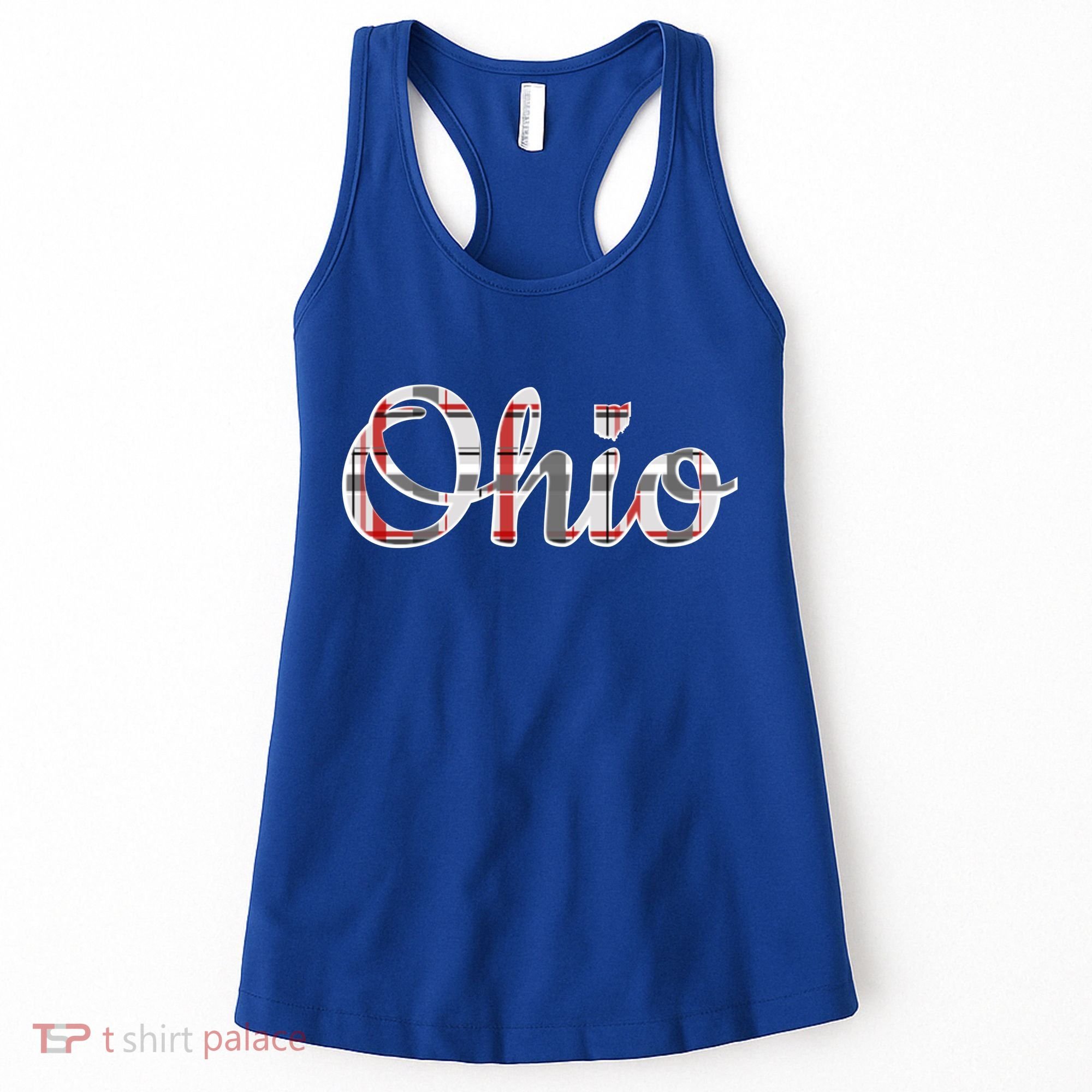 State Of Ohio Ohioan Pride Trendy Plaid Script Texgift Women's Tank Top
