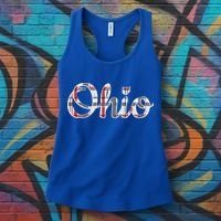 State Of Ohio Ohioan Pride Trendy Plaid Script Texgift Women's Tank Top thumb 3