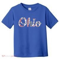 State Of Ohio Ohioan Pride Trendy Plaid Script Texgift Toddler T-Shirt thumb 0
