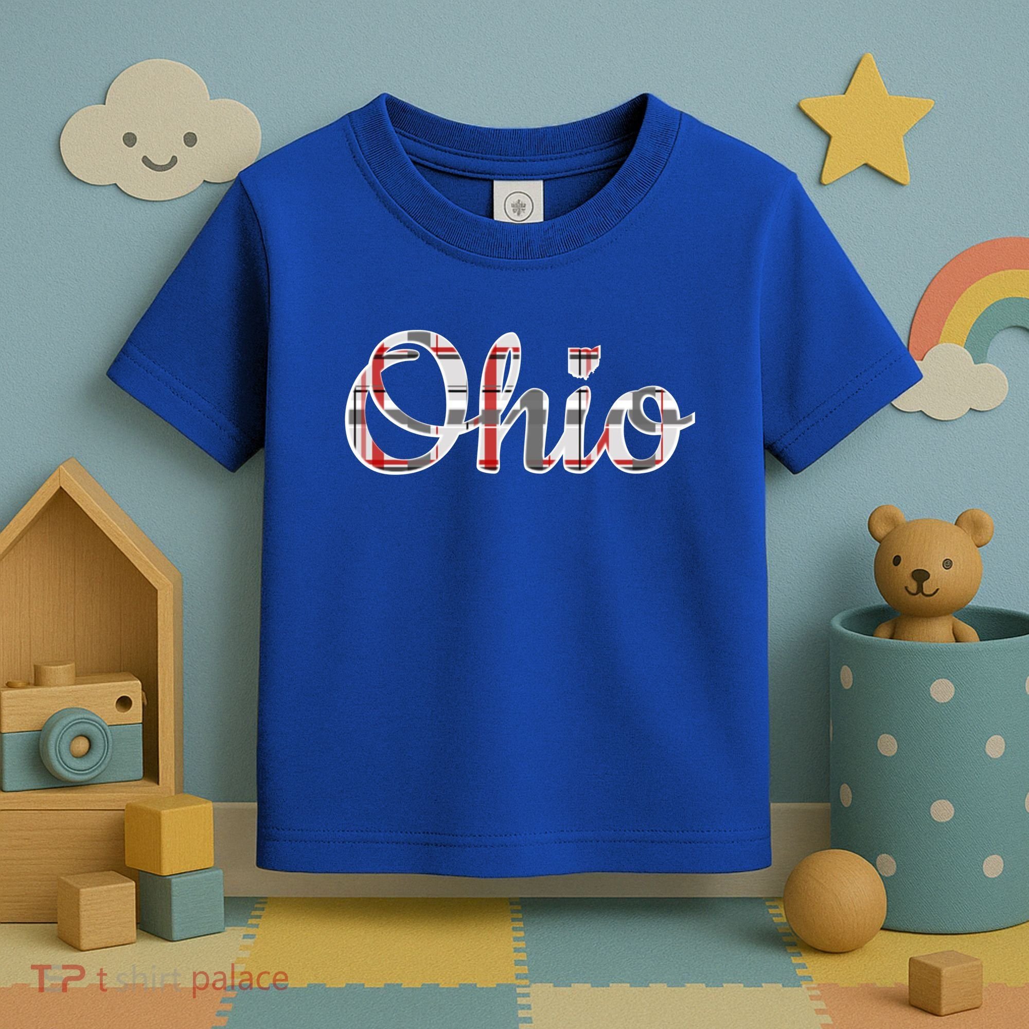 State Of Ohio Ohioan Pride Trendy Plaid Script Texgift Toddler T-Shirt