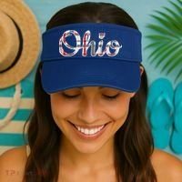 State Of Ohio Ohioan Pride Trendy Plaid Script Texgift Visor thumb 2