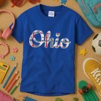 State Of Ohio Ohioan Pride Trendy Plaid Script Texgift Kids T-Shirt thumb 3