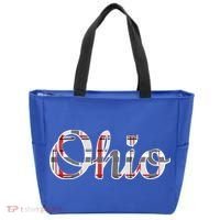 State Of Ohio Ohioan Pride Trendy Plaid Script Texgift Tote Bag thumb 0