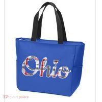 State Of Ohio Ohioan Pride Trendy Plaid Script Texgift Tote Bag thumb 3