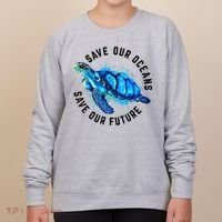 Save Our Oceans Sea Turtle Pro Environment Nature Earth Day Women's Sweatshirt thumb 0