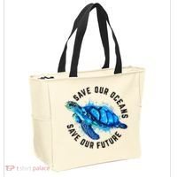 Save Our Oceans Sea Turtle Pro Environment Nature Earth Day Tote Bag thumb 2