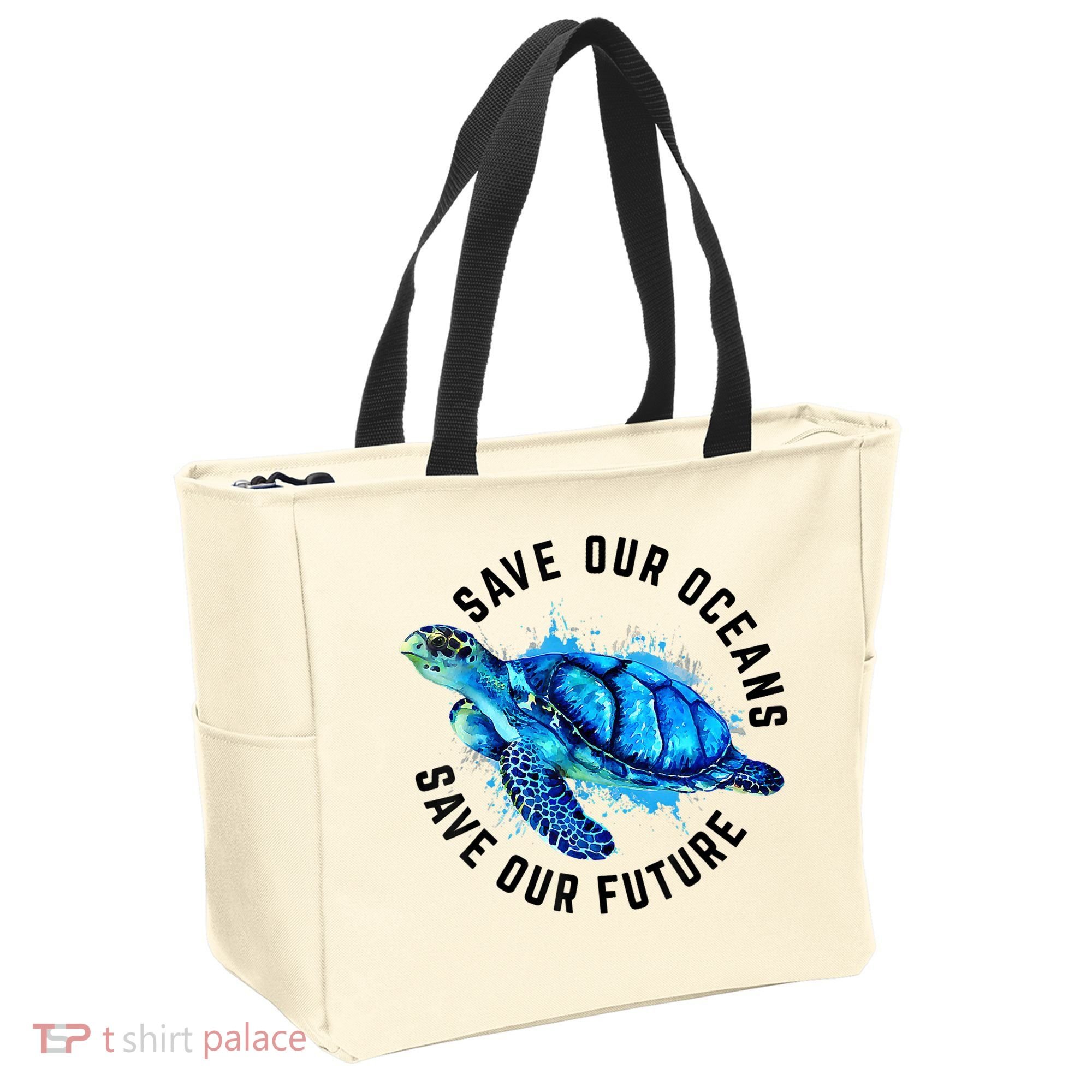 Save Our Oceans Sea Turtle Pro Environment Nature Earth Day Tote Bag