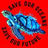 Save Our Oceans Sea Turtle Pro Environment Nature Earth Day Santa Hat thumb 1