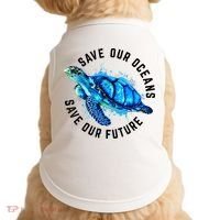 Save Our Oceans Sea Turtle Pro Environment Nature Earth Day Doggie Tank thumb 0
