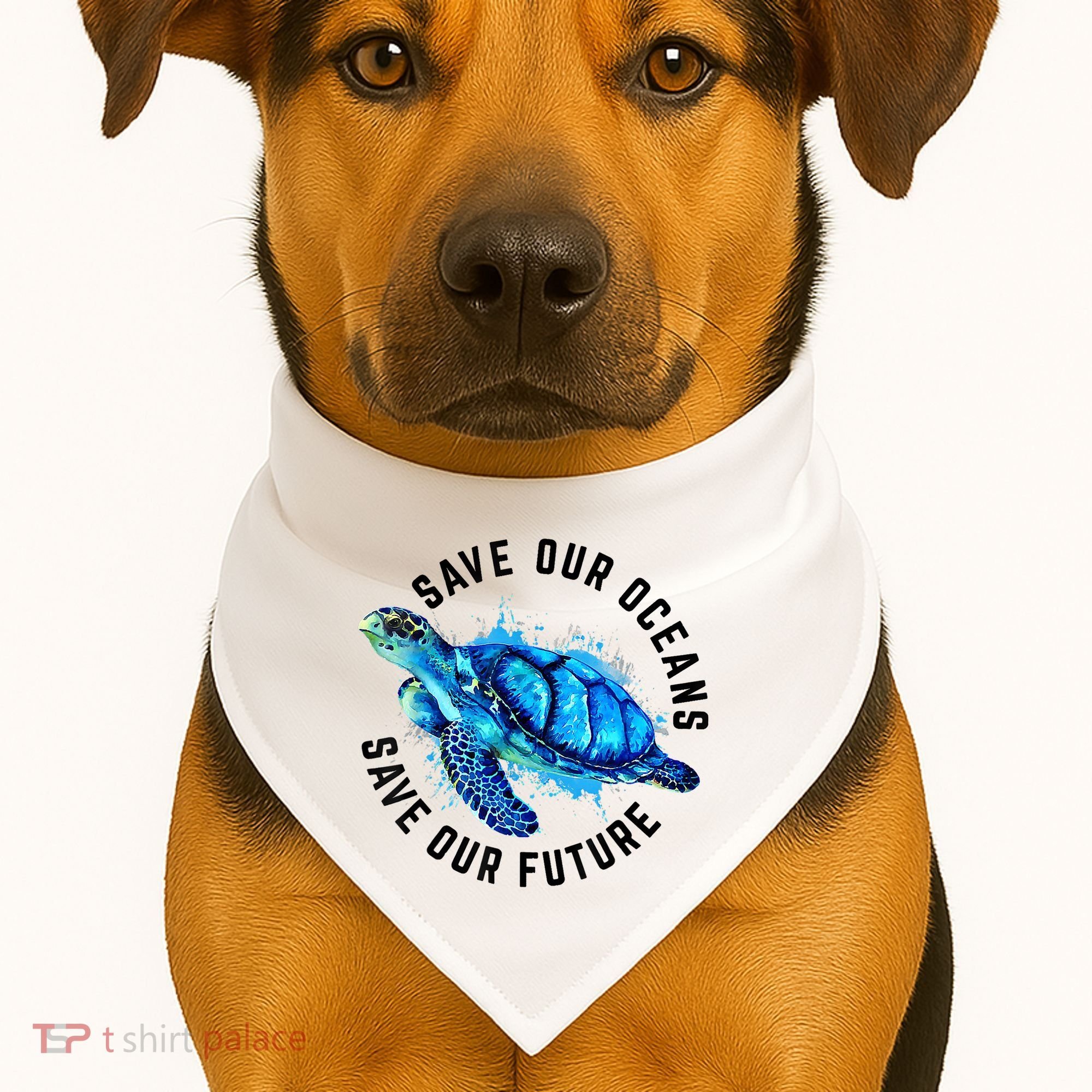 Save Our Oceans Sea Turtle Pro Environment Nature Earth Day USA-Made Doggie Bandana