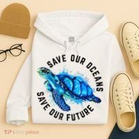 Save Our Oceans Sea Turtle Pro Environment Nature Earth Day Hoodie thumb 4