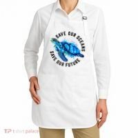 Save Our Oceans Sea Turtle Pro Environment Nature Earth Day Apron thumb 2