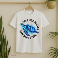 Save Our Oceans Sea Turtle Pro Environment Nature Earth Day T-Shirt thumb 2