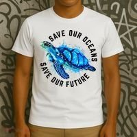 Save Our Oceans Sea Turtle Pro Environment Nature Earth Day T-Shirt thumb 3