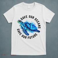 Save Our Oceans Sea Turtle Pro Environment Nature Earth Day T-Shirt thumb 5